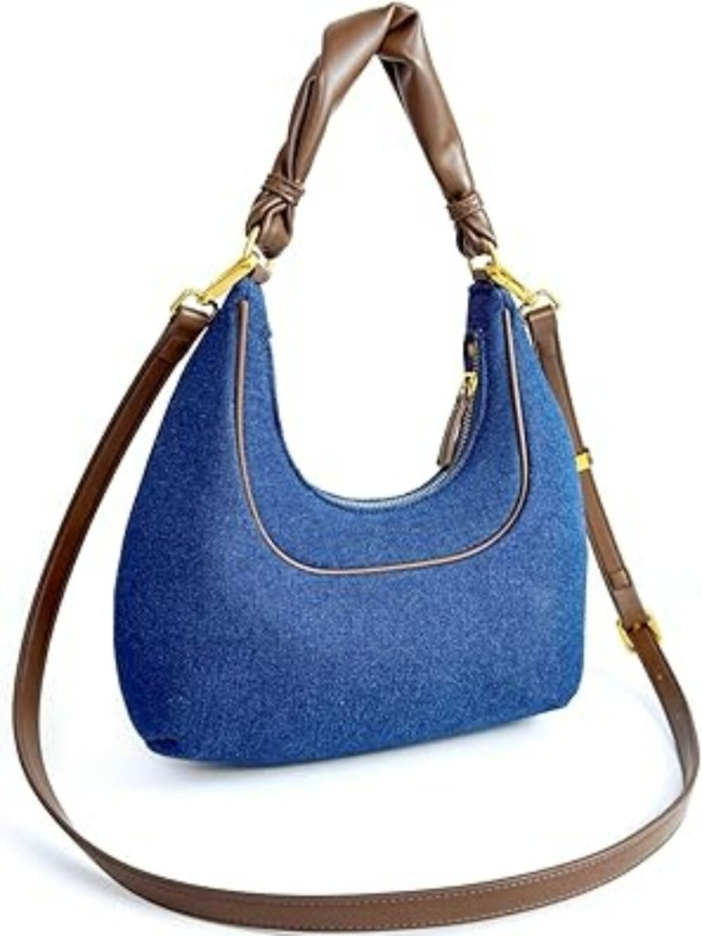 New Denim Shoulder Bag Crescent Denim Crossbody Top Handle Jean Purse y2k